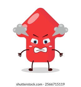 cute furious expression of red arrow cartoon character
