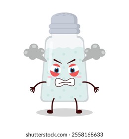 cute furious expression of salt cartoon character
