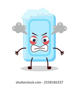 cute furious expression of soap cartoon character
