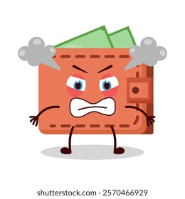 cute furious expression of wallet cartoon character
