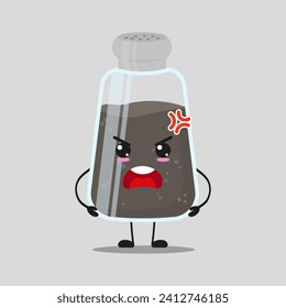 Cute furious pepper character. Temperament ingredient cartoon emoticon in flat style. closet vector illustration