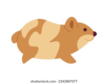 Cute furry animal semi flat colour vector object. Hamster pocket pet. Editable cartoon clip art icon on white background. Simple spot illustration for web graphic design