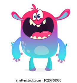 Cute Furry Blue Monster Vector Bigfoot Stock Vector (Royalty Free ...