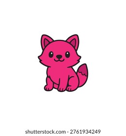 cute furry dhole vector illustration
