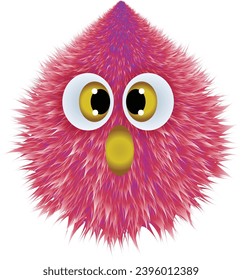 Cute furry monster 3D cartoon character design | cartoon character faces, emotions happy, angry, sad, cheerful. Cute retro baby hippie illustration for decorative monster | blinking and smiling.3D art