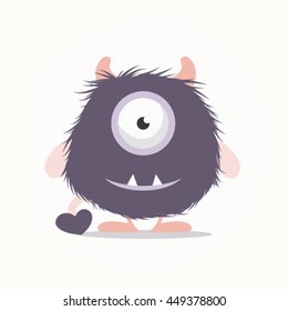 Cute furry monster vector design