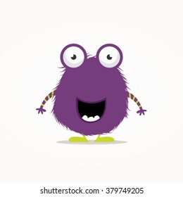 Cute furry monster vector illustration