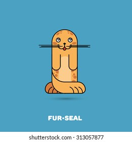 cute fur-seal in the sea