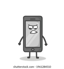 Caracteres de gadget de corte plano Dibujo de dibujos animados emoticonos Plantilla de diseño Ilustración