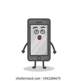 Cute Gadget Character Flat Cartoon Emoticon Vector Template Design Illustration
