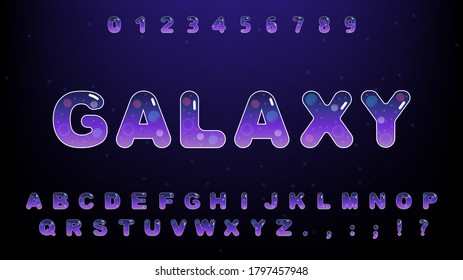Cute galaxy alphabet set. Vector illustration of an alphabet.
