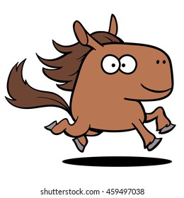 Cute galloping horse cartoon