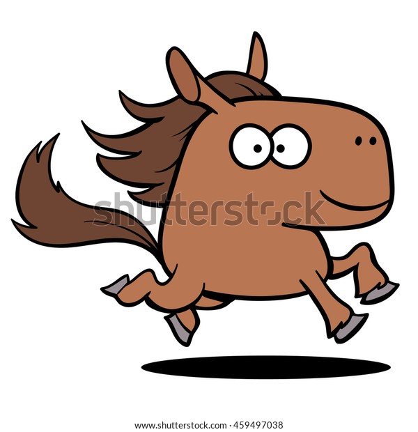 Cute Galloping Horse Cartoon Stock Vector (Royalty Free) 459497038