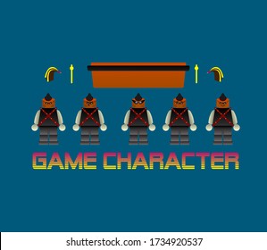 cute game character design with accesories for mini game