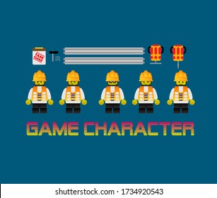 cute game character design with accesories for mini game
