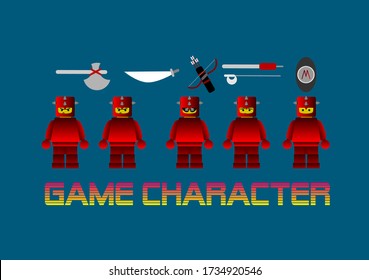 cute game character design with accesories for mini game