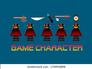cute game character design with accesories for mini game