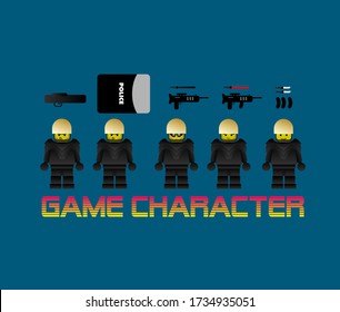 cute game character design with accesories for mini game