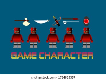 cute game character design with accesories for mini game