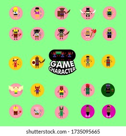 cute game character design with accesories for mini game
