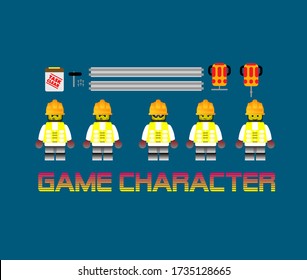 cute game character design with accesories for mini game