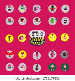 cute game character design with accesories for mini game