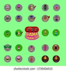 cute game character design with accesories for mini game