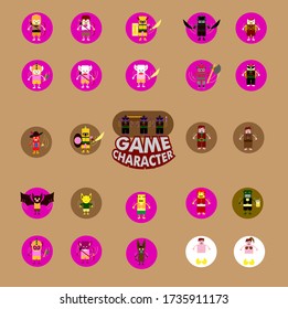 cute game character design with accesories for mini game