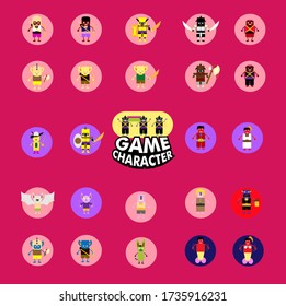 cute game character design with accesories for mini game
