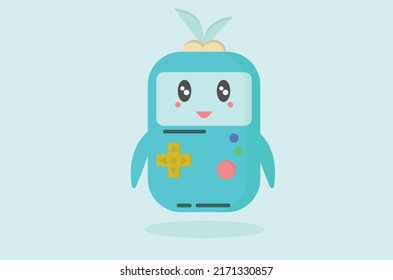 cute game console robot character