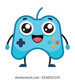 Personagem de mascote de controlador de jogo bonito - Ilustração de desenhos animados lúdicos para jogos e designs de entretenimento