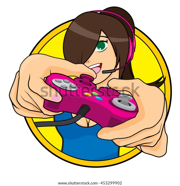 Cute Gamer Girl Stock Vector Royalty Free 453299902 