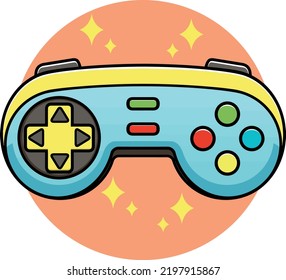 Cute Gaming Controller - Cartoon Character - Vector Illustration