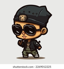 arte vectorial de estilo gangster lindo