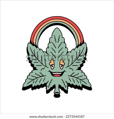 cute ganja cartoon vector design