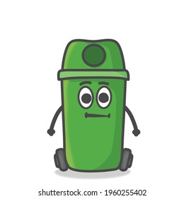 Cute Basura Puede Caracterizar A La Plantilla De Diseño De Plantilla De Proyección De Emoticon De Caricatura Plana Ilustración