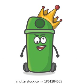 Cute Basura Puede Caracterizar A La Plantilla De Diseño De Plantilla De Proyección De Emoticon De Caricatura Plana Ilustración