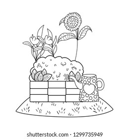 cute garden bush with sprinkler