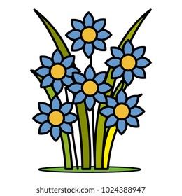 cute garden flowers icon
