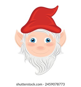 Cute garden gnome character cartoon Vector illustration