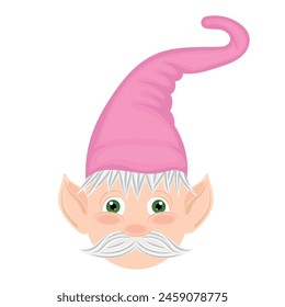 Cute garden gnome character cartoon Vector illustration