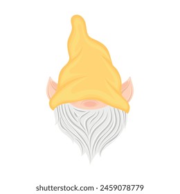 Cute garden gnome character cartoon Vector illustration