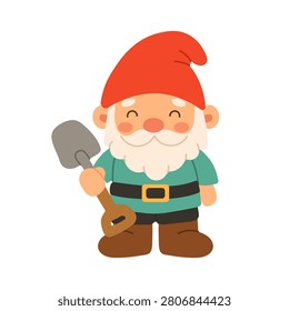 Cute garden gnome and