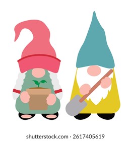 Cute Garden Gnome. Vector illustration