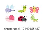 Cute garden insect clipart collection