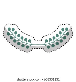 cute garden leafs decoration vector illustration design