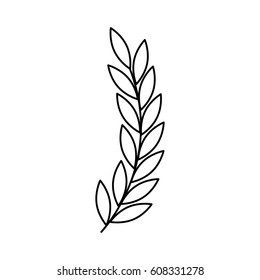 cute garden leafs decoration vector illustration design