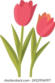 Lindo icono de flor de tulipán de jardín. Icono de Vector de flores de tulipán de jardín lindo para el Diseño web aislado sobre fondo blanco