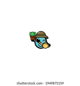Cute Gardener Water Cartoon Character Vector Illustration Design. Outline, Cute, Funny Style. Recomended For Children Book, Cover Book, And Other.