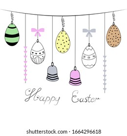 cute garland. easter greeting card